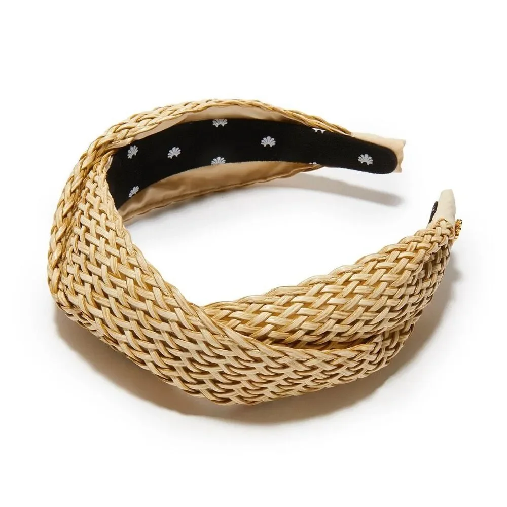 Lele Sadoughi Marlene Iconic Slim Twist Natural Wicker Linen Headband OS